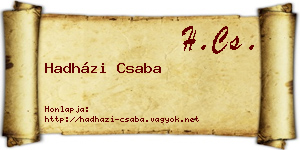 Hadházi Csaba névjegykártya