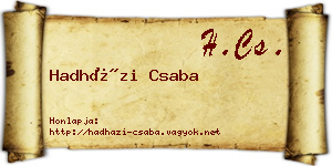 Hadházi Csaba névjegykártya